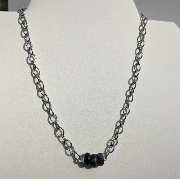 Jasper Stainless Steel Silver Chain Necklace Handmade  Crystals Grounding Unisex - Picture 12 of 13